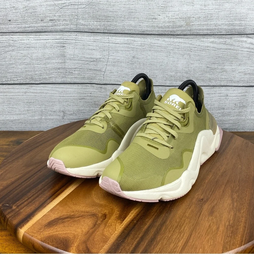 Sorel Kinetic Rnegd Float Olive Green Shoes NL4699-358 Women’s Sneaker Size 8